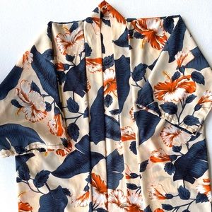 Tropical Throw Over Kimono
